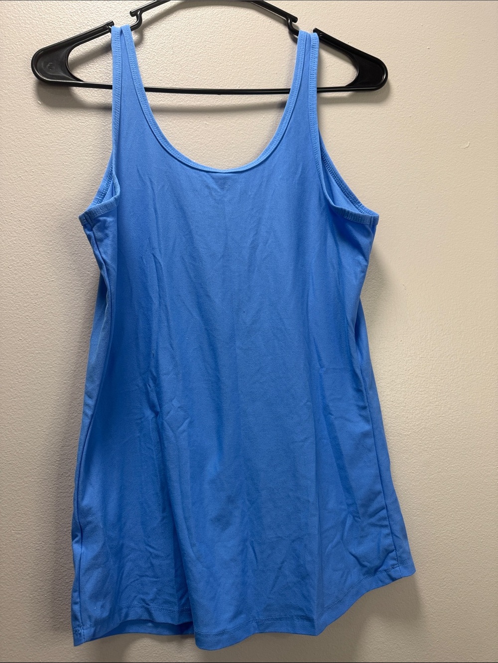 Women's Blue Scoop Neck Tank Top / Blue Basics Tank - Picture 5 of 8